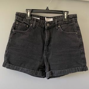 Bershka denim high black waisted shorts